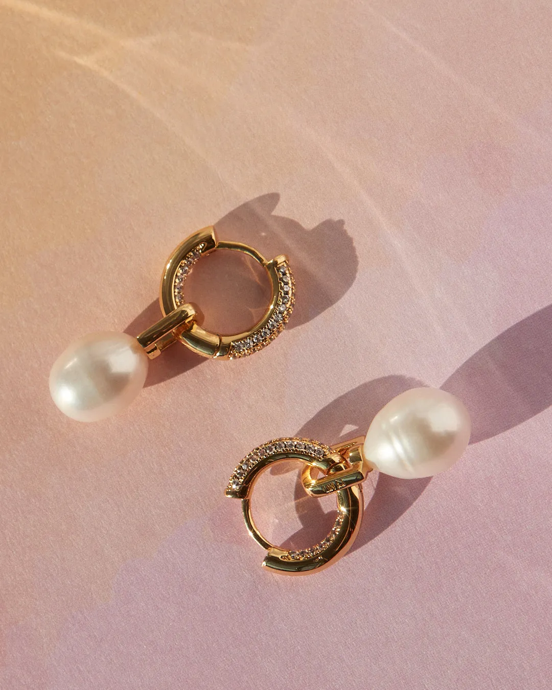 The Pave Pearl Amalfi Huggies sold by Luv Aj product image thumbnail 3