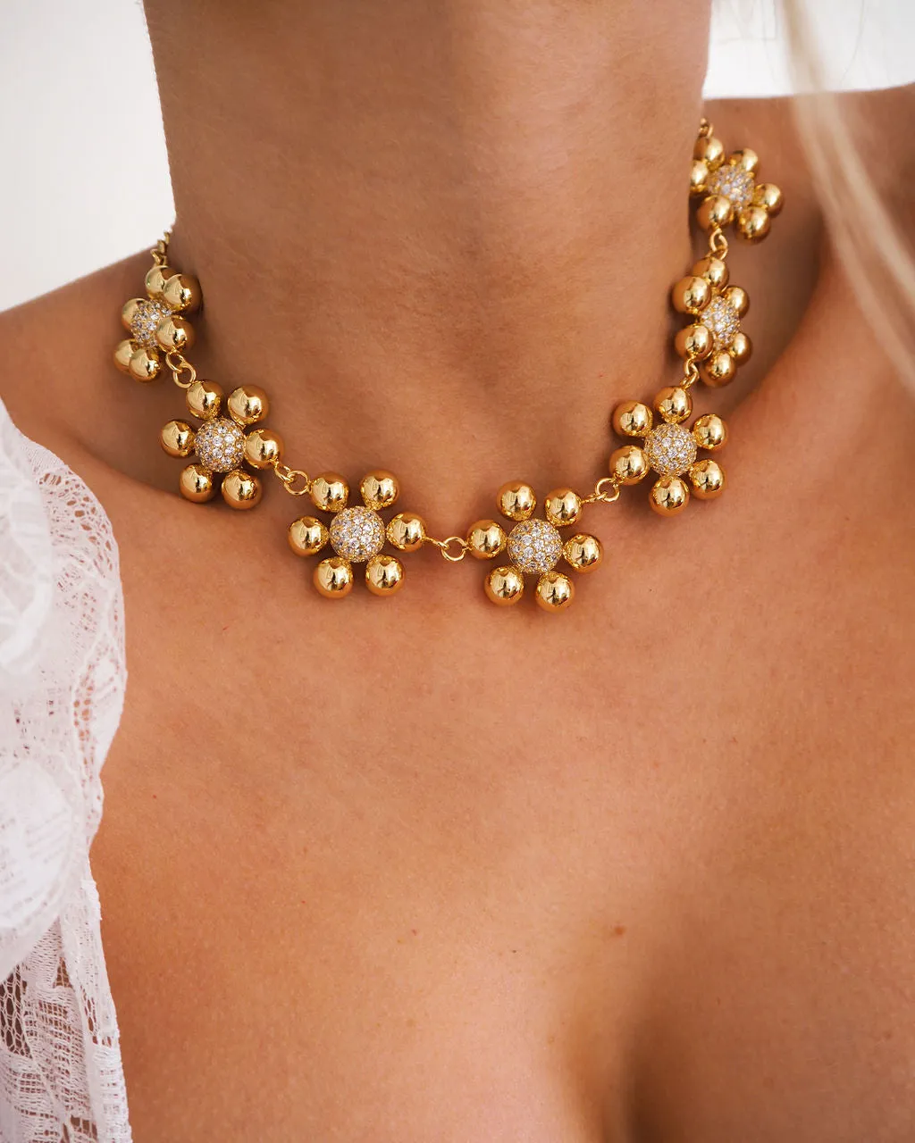 Daisy Statement Necklace- Gold sold by Luv Aj product image thumbnail 3
