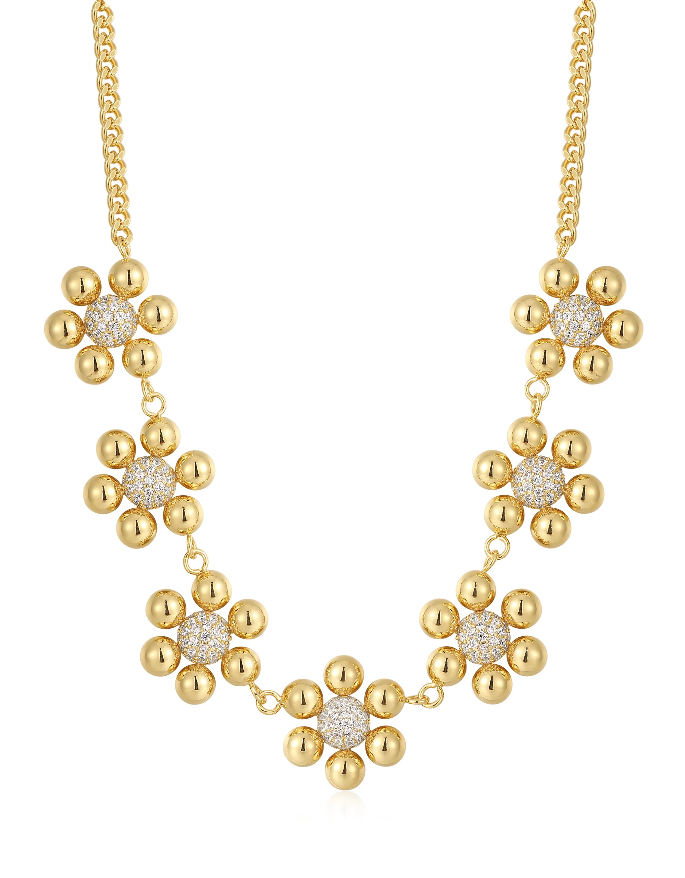 Daisy Statement Necklace- Gold sold by Luv Aj