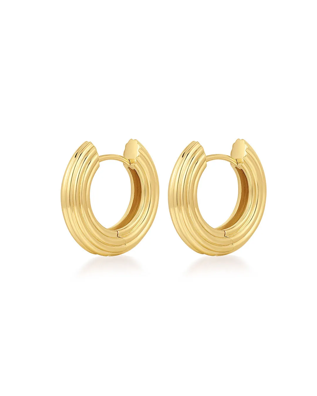 The Mini Ridged Amalfi Hinge Hoops sold by Luv Aj