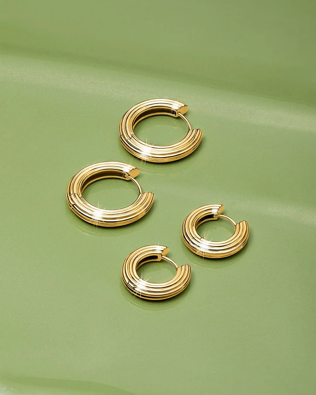 The Mini Ridged Amalfi Hinge Hoops sold by Luv Aj product image thumbnail 3