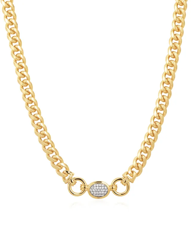 The Pave Oval Link Necklace made by Luv Aj