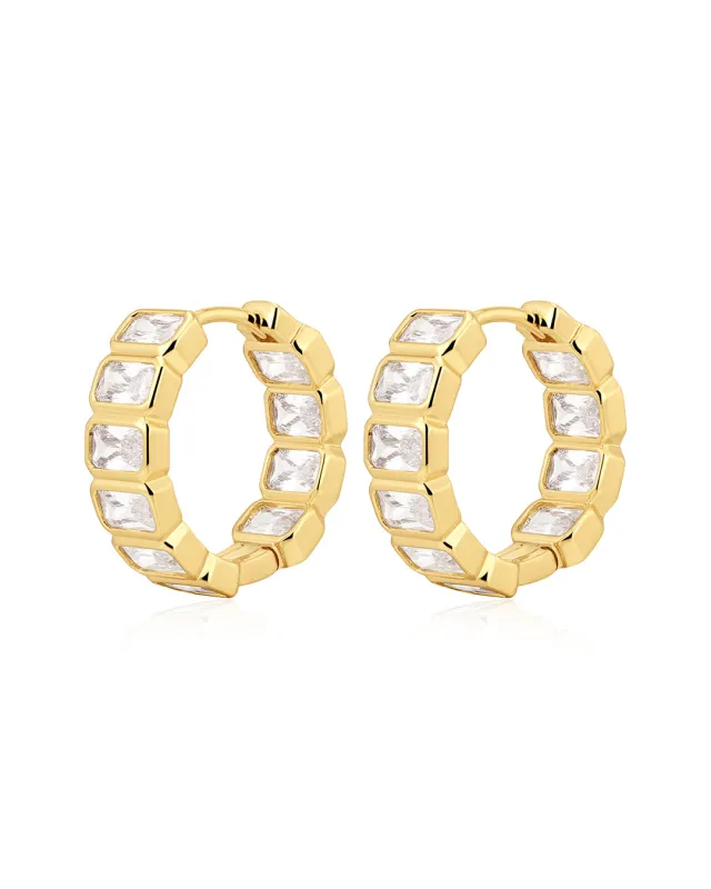 The Bianca Bezel Hoops sold by Luv Aj