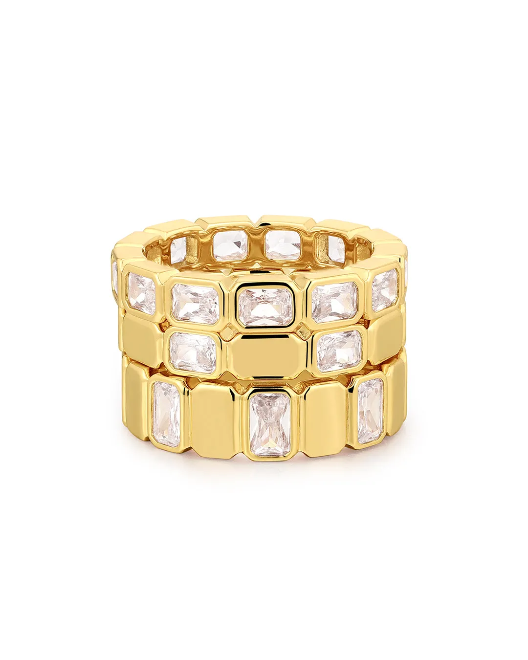 The Bianca Bezel Ring Set sold by Luv Aj