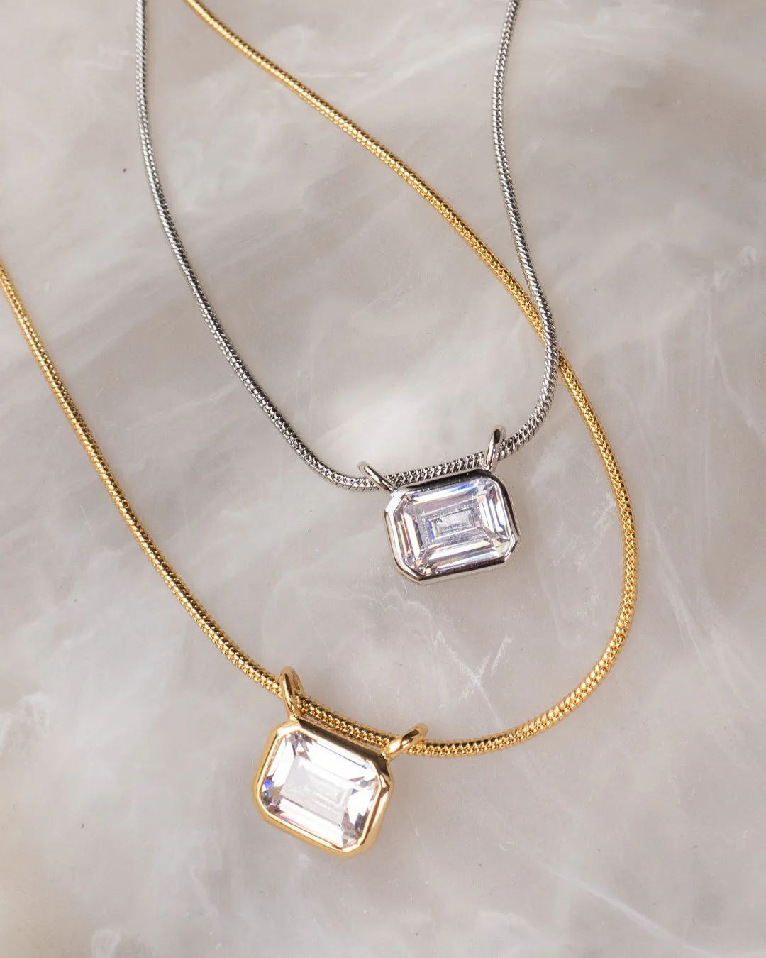 Brigitte Bezel Charm Necklace- Gold sold by Luv Aj product image thumbnail 3