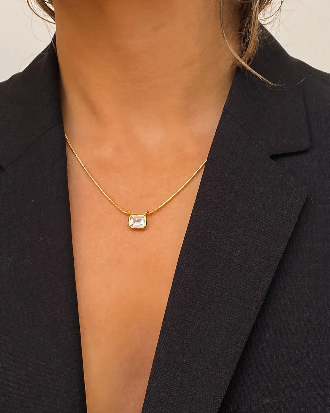 Brigitte Bezel Charm Necklace- Gold sold by Luv Aj product image thumbnail 2