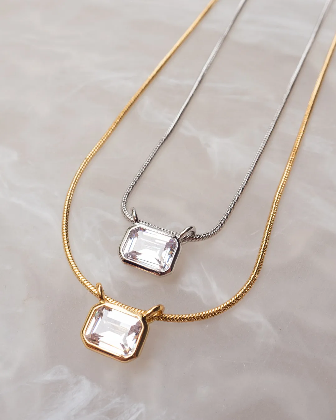 Brigitte Bezel Charm Necklace- Gold sold by Luv Aj product image thumbnail 5