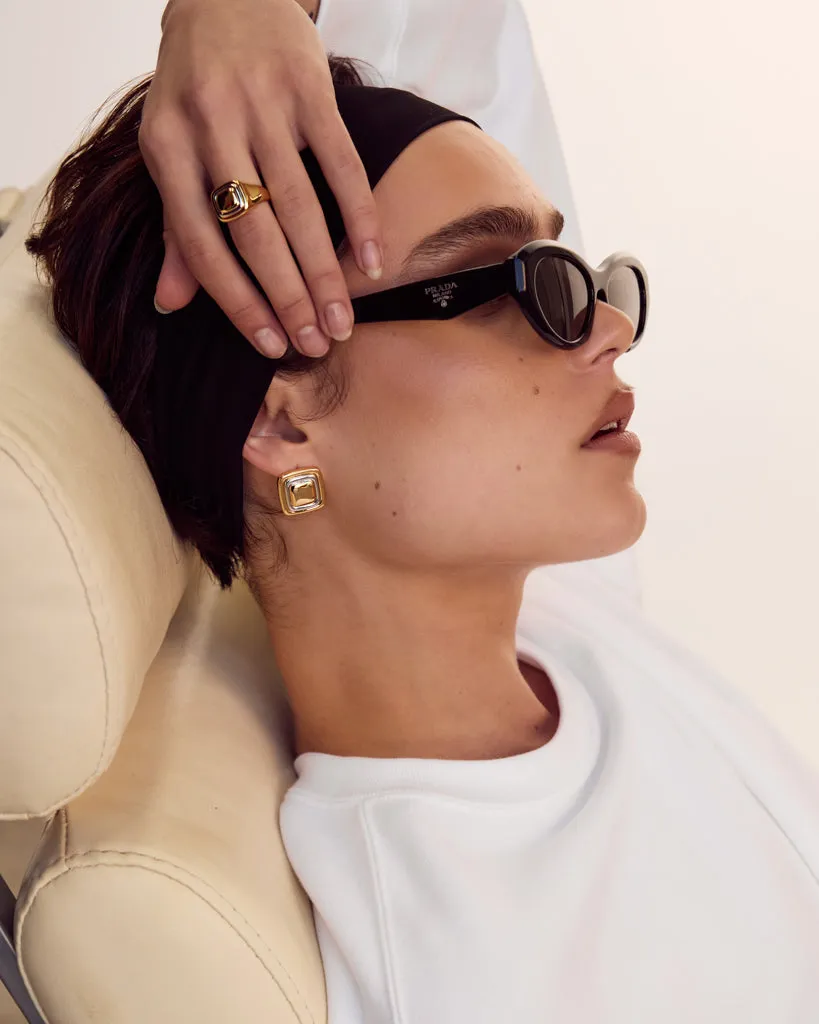 Dalia Two-Tone Studs sold by Luv Aj product image thumbnail 5