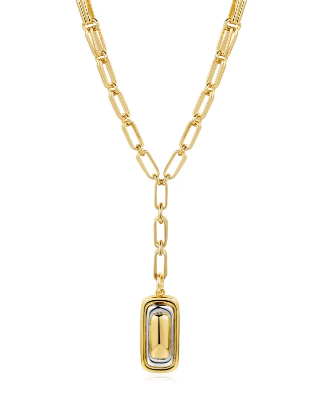 Dalia Two-Tone Pendant Necklace made by Luv Aj