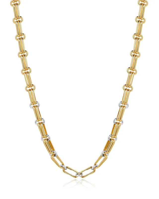 Dalia Two-Tone Chain Necklace made by Luv Aj