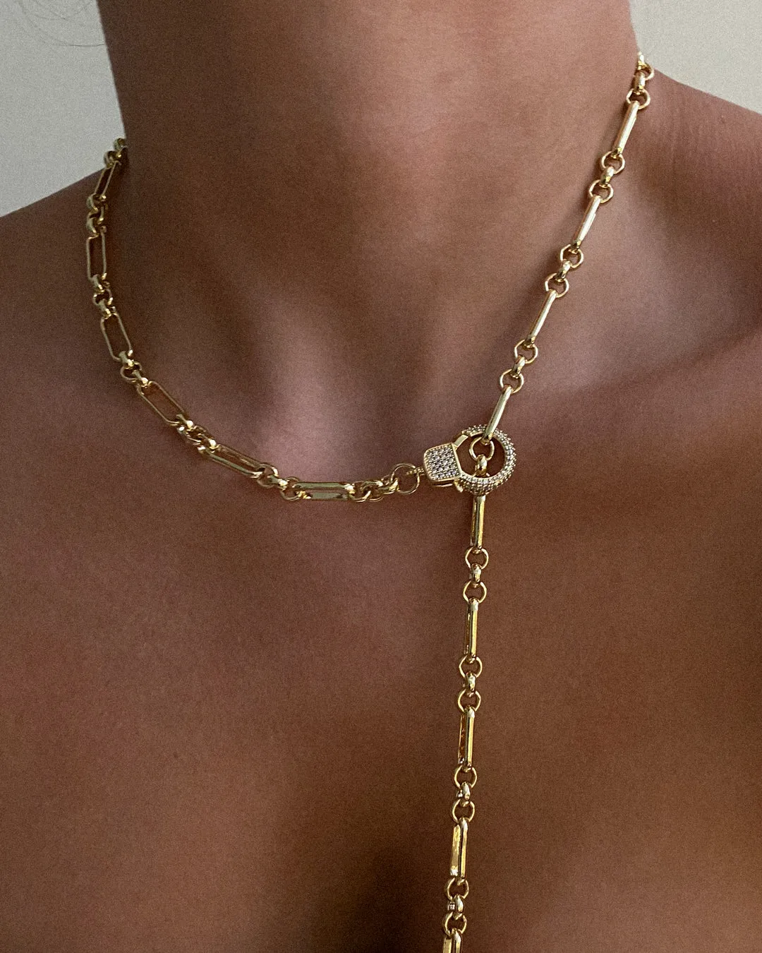 Pave Clasp Lariat- Gold sold by Luv Aj product image thumbnail 5