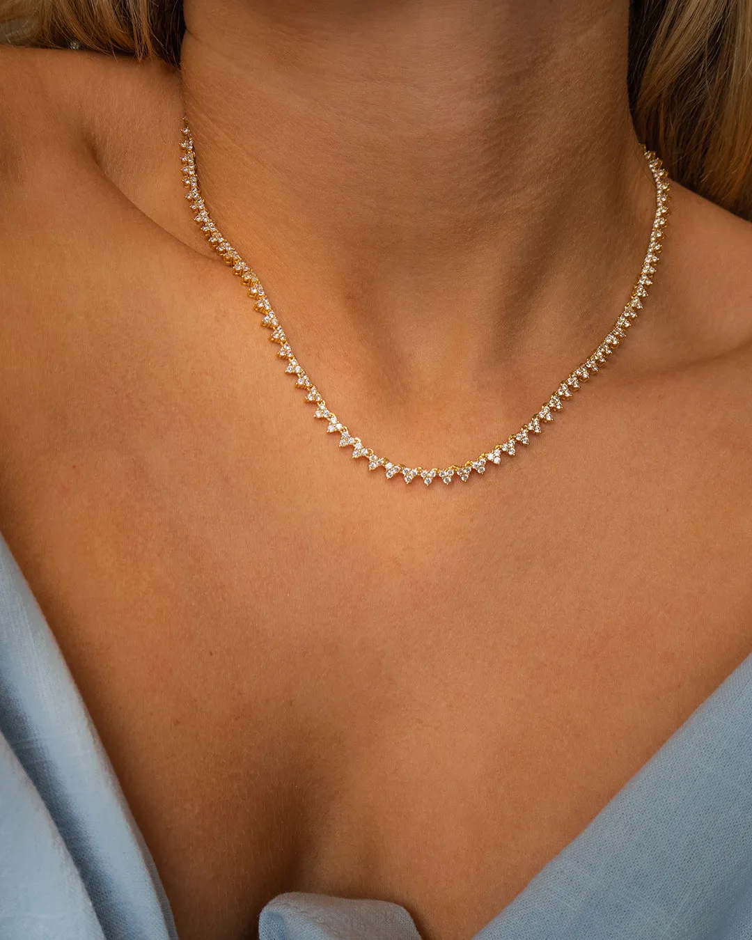 The Isabelle Stud Tennis Necklace sold by Luv Aj product image thumbnail 4