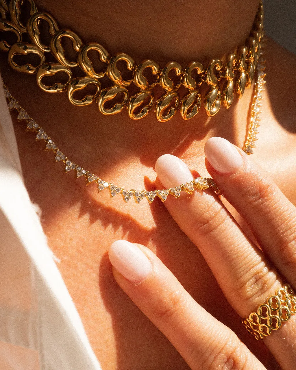 The Isabelle Stud Tennis Necklace sold by Luv Aj product image thumbnail 5