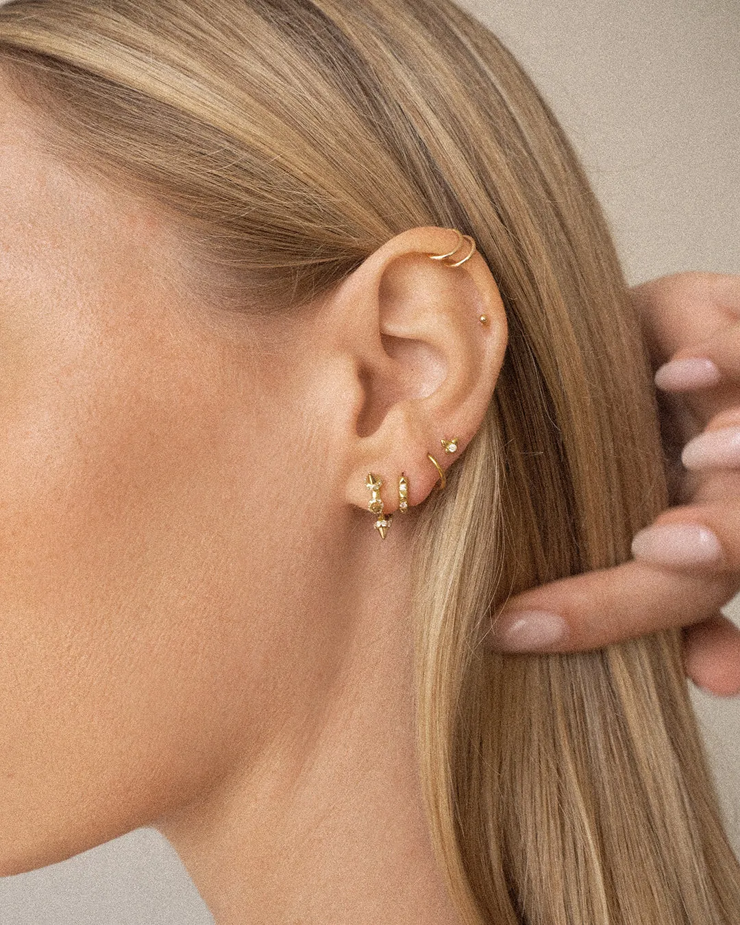 The Punk Stud Pave Huggies sold by Luv Aj product image thumbnail 3