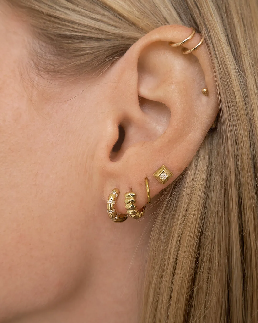 The Pave Step Cut Pyramid Studs sold by Luv Aj product image thumbnail 3