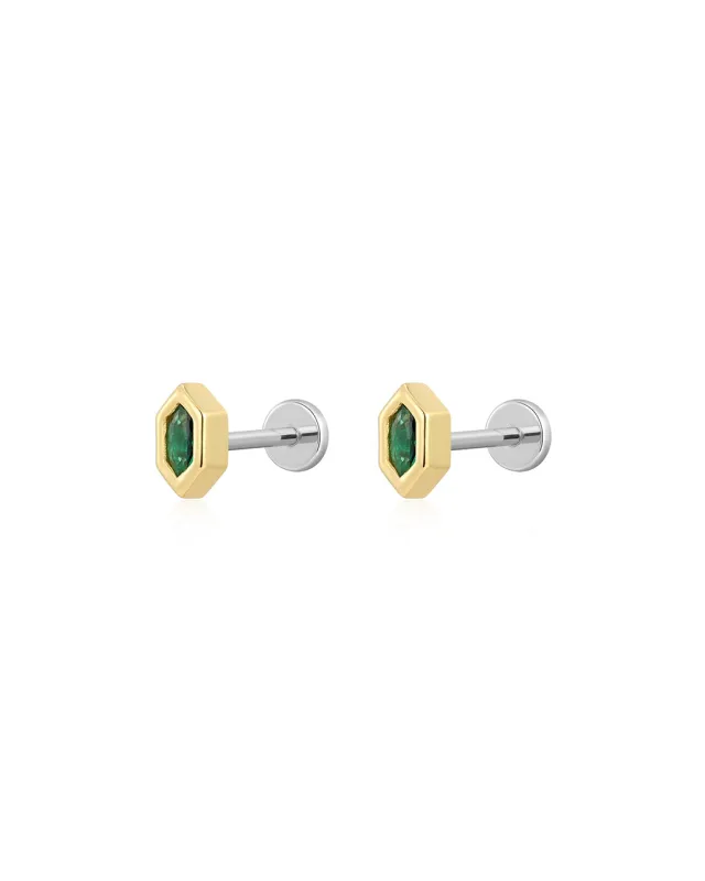 The Geo Stone Bezel Studs sold by Luv Aj