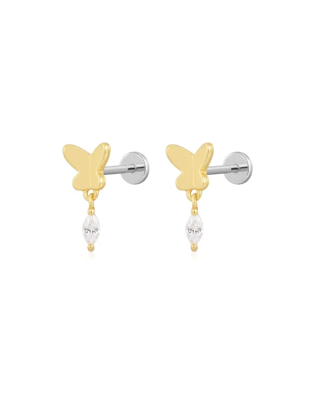 The Butterfly Dangle Studs sold by Luv Aj
