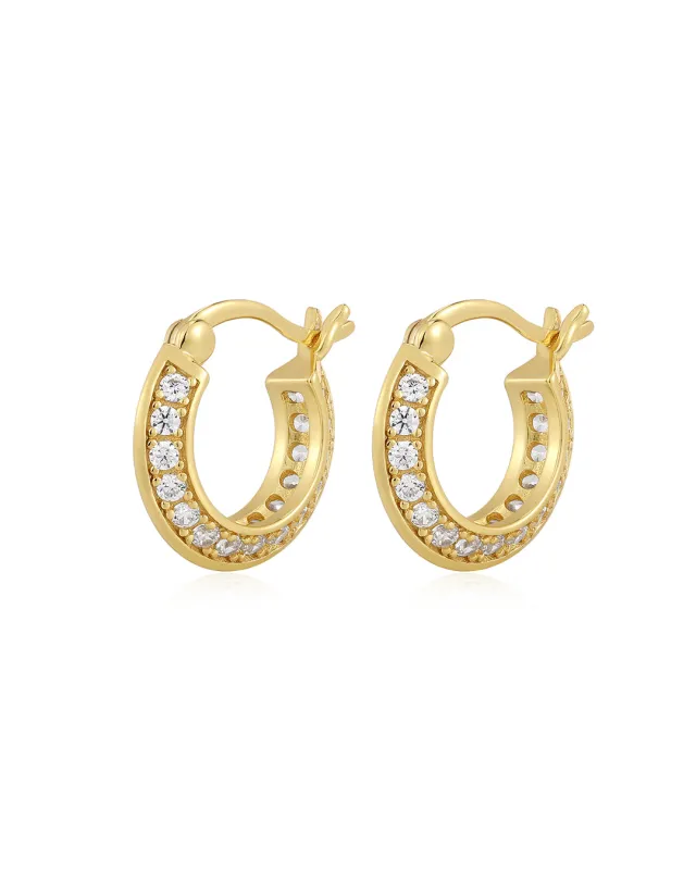 The Bevel Pave Edge Huggies sold by Luv Aj