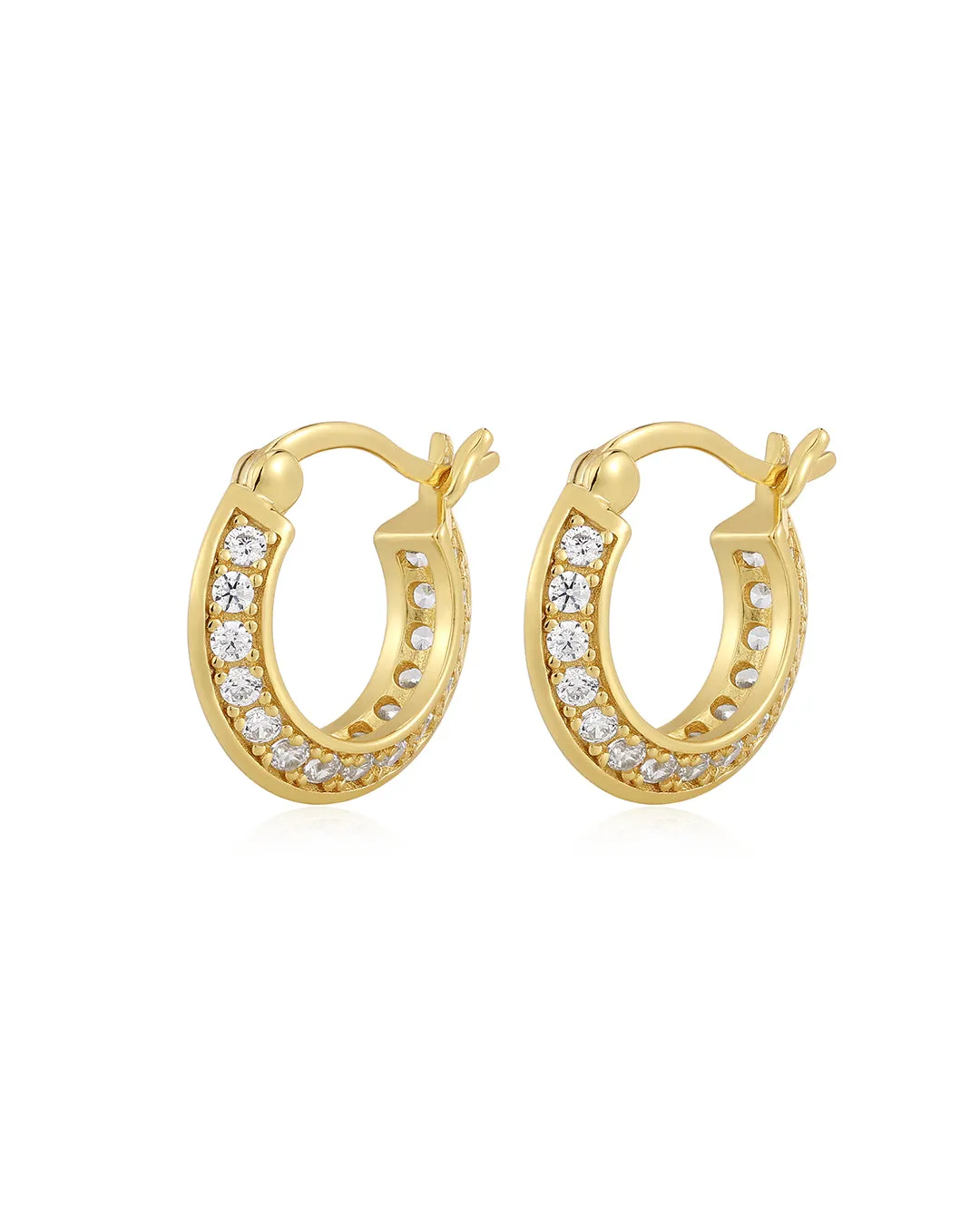 The Bevel Pave Edge Huggies sold by Luv Aj