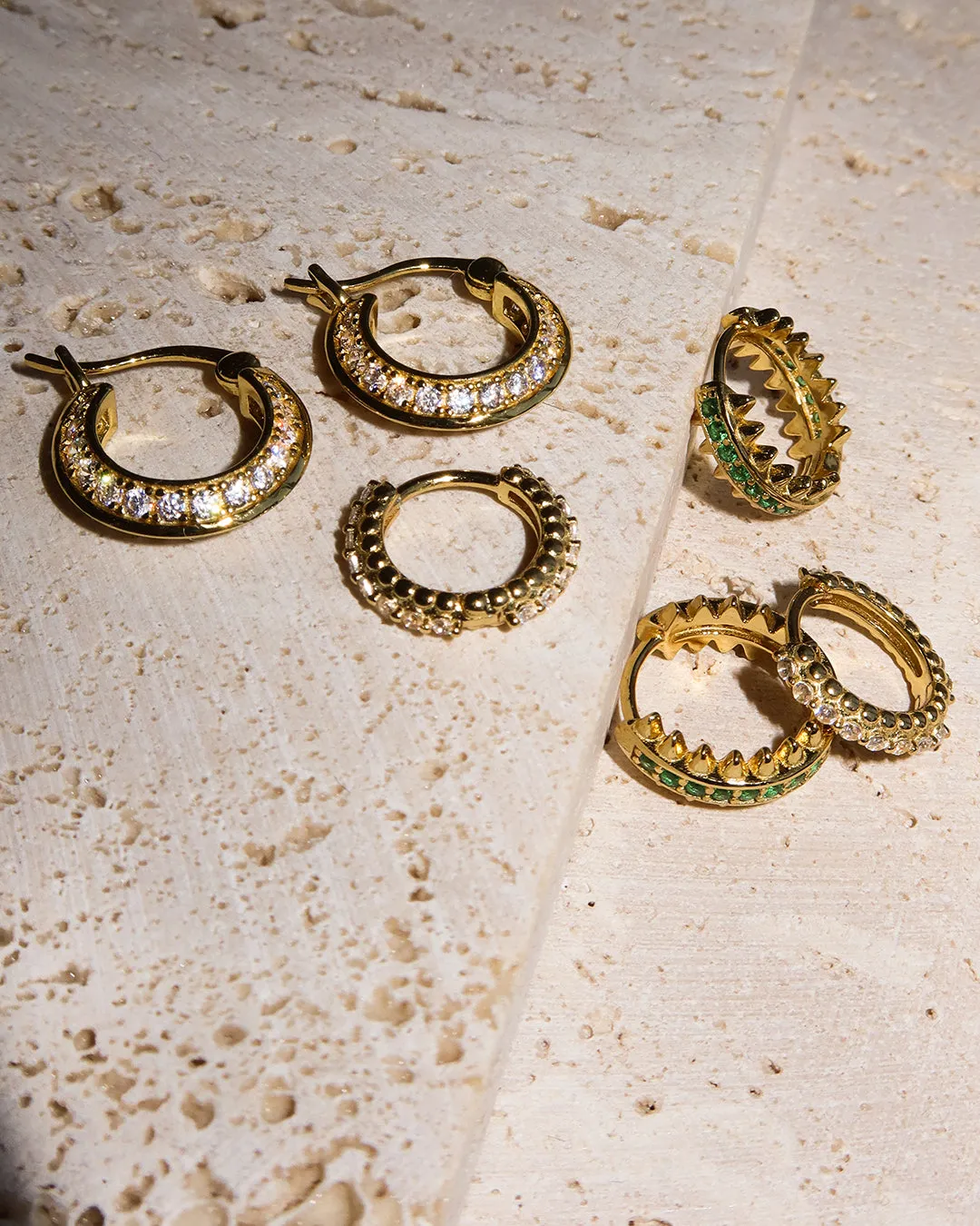 The Bevel Pave Edge Huggies sold by Luv Aj product image thumbnail 5