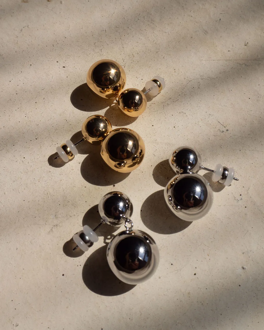 Double Ball Earrings- Silver sold by Luv Aj product image thumbnail 4