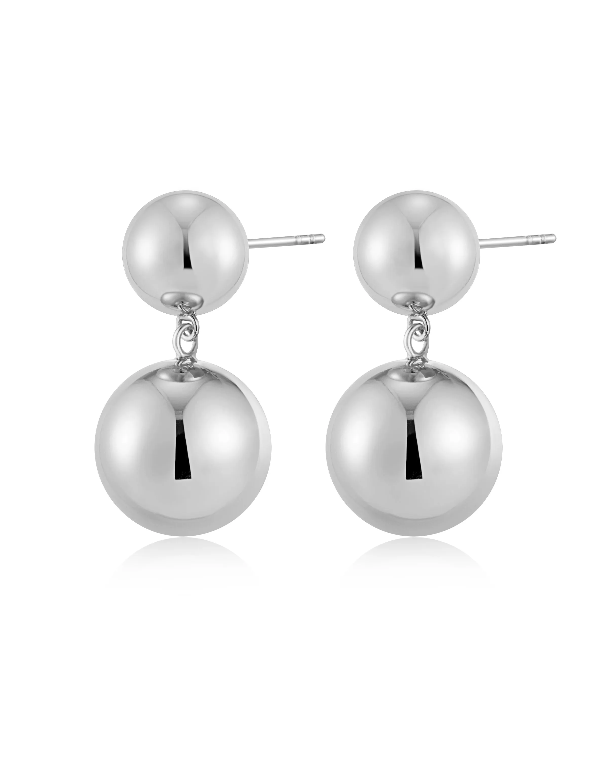 Double Ball Earrings- Silver sold by Luv Aj
