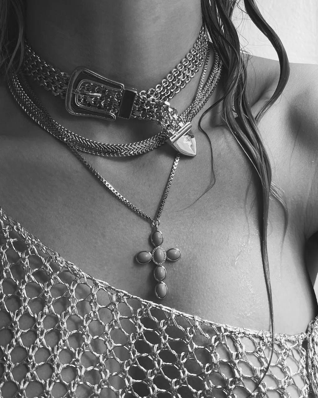 Domenico Chain Necklace- Silver sold by Luv Aj product image thumbnail 4