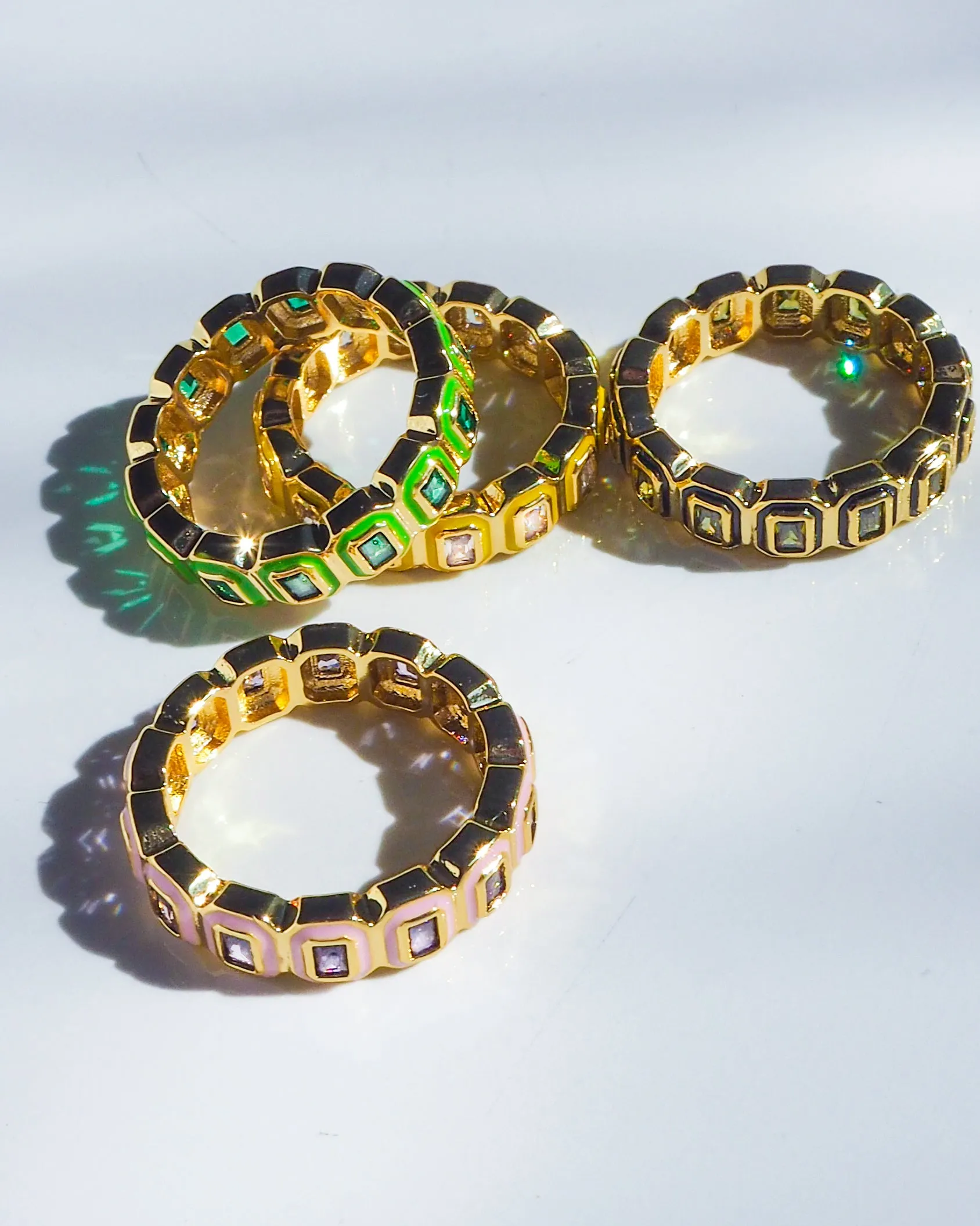 Bezel Ballier Ring- Bright Green- Gold sold by Luv Aj product image thumbnail 4