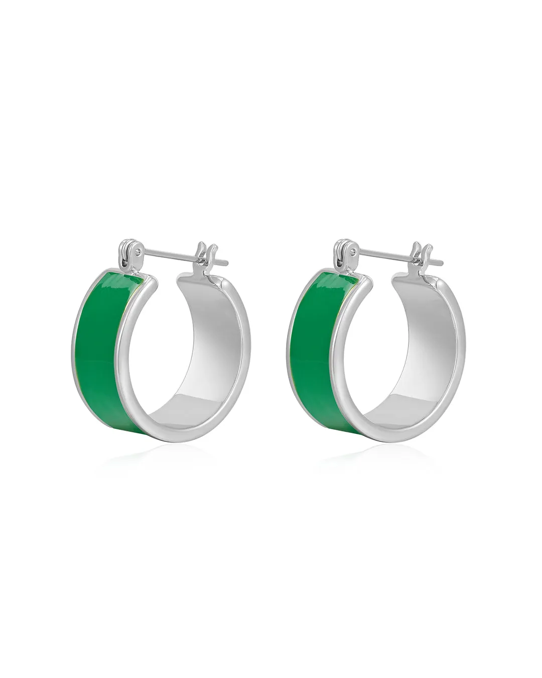Positano Hoops- Emerald Green- Silver sold by Luv Aj