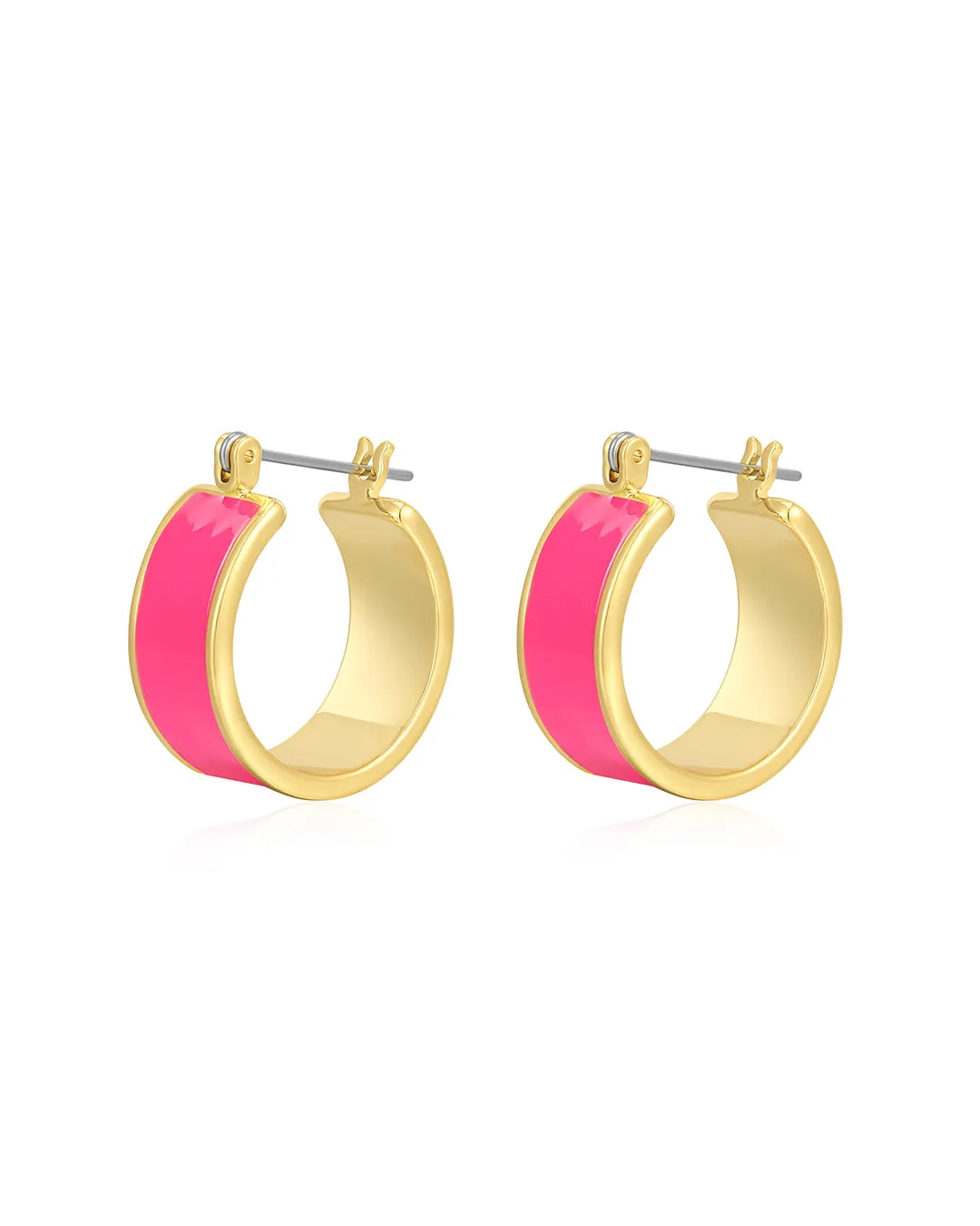 Positano Hoops- Hot Pink- Gold sold by Luv Aj