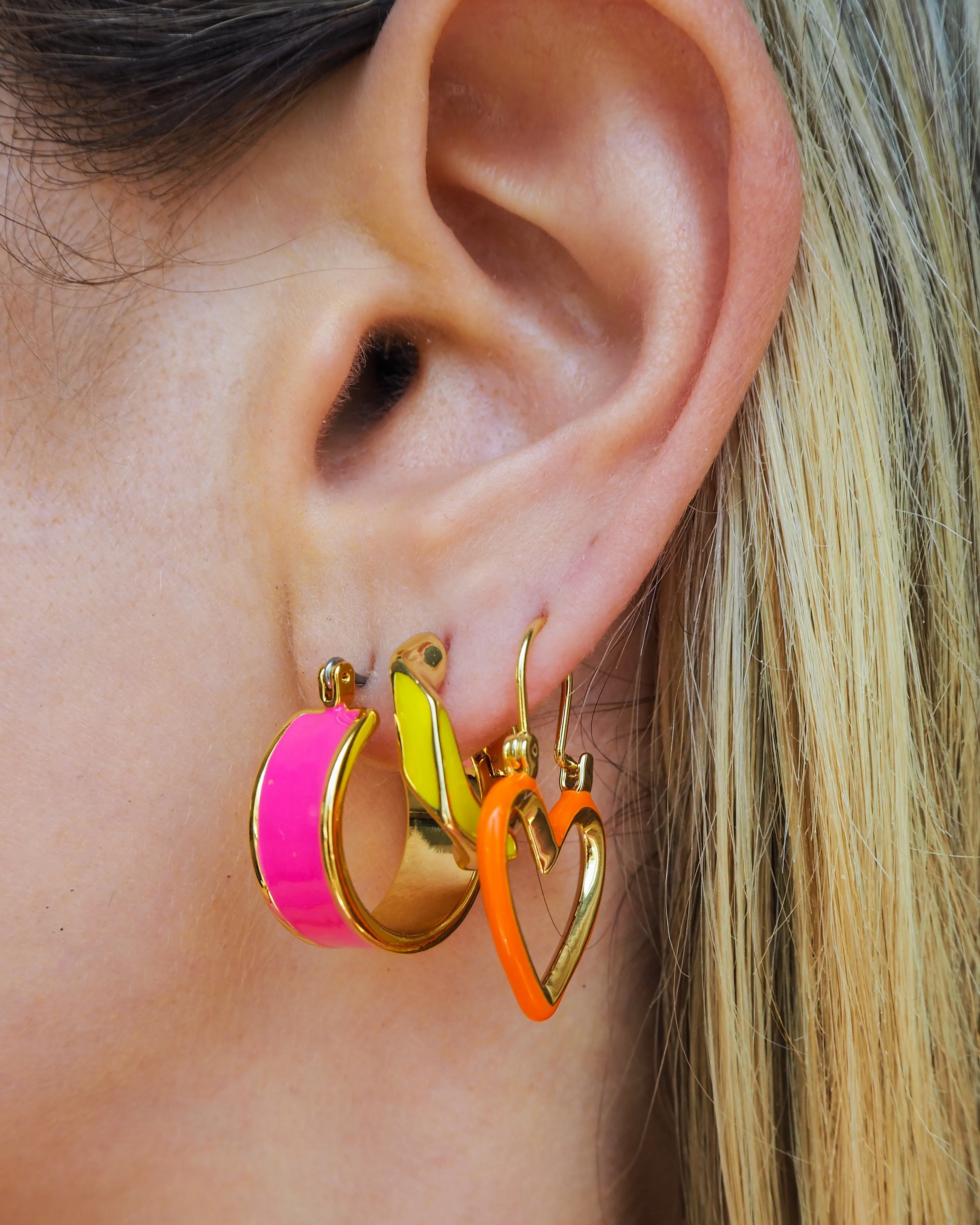 Positano Hoops- Hot Pink- Gold sold by Luv Aj product image thumbnail 2