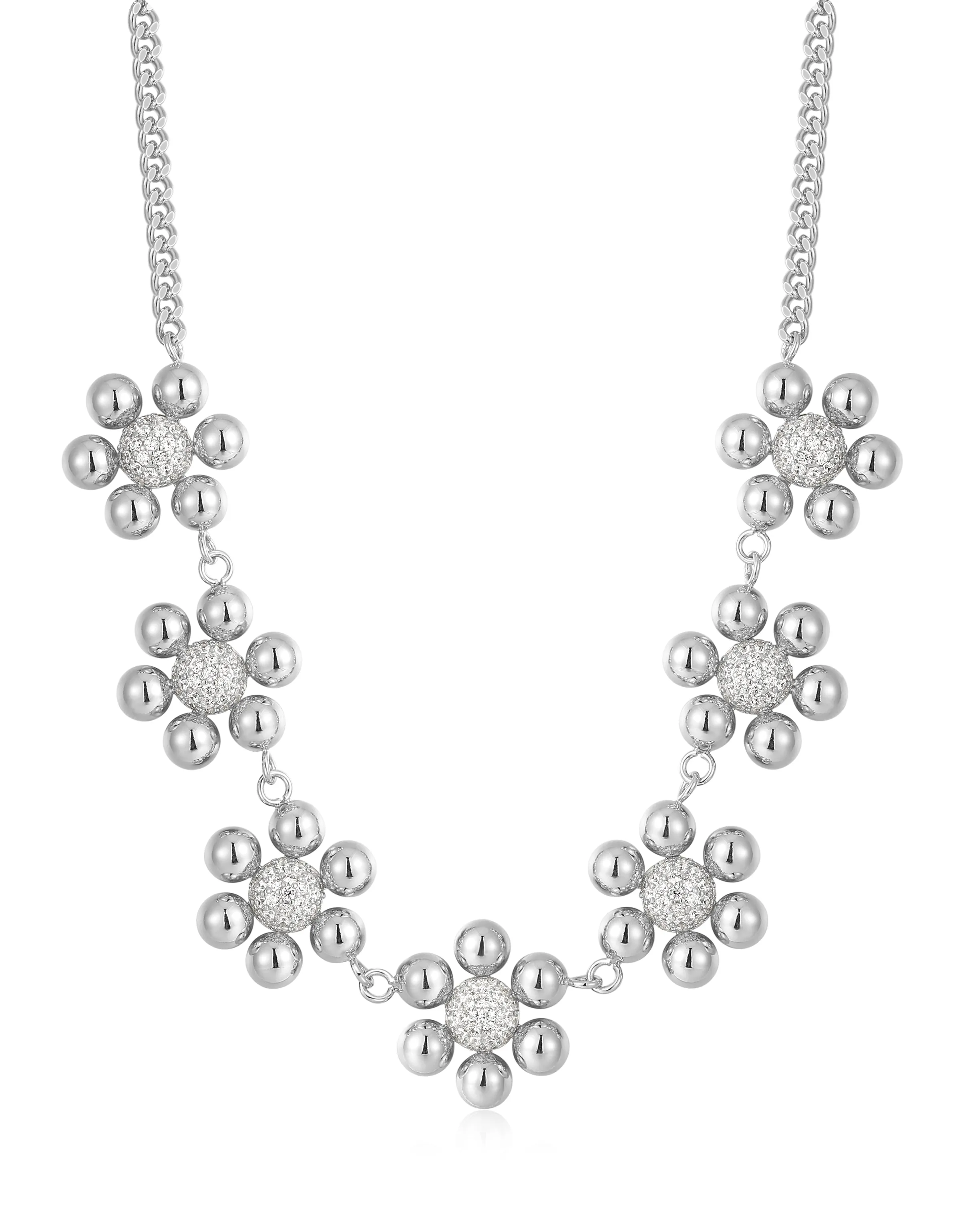 Daisy Statement Necklace- Silver sold by Luv Aj