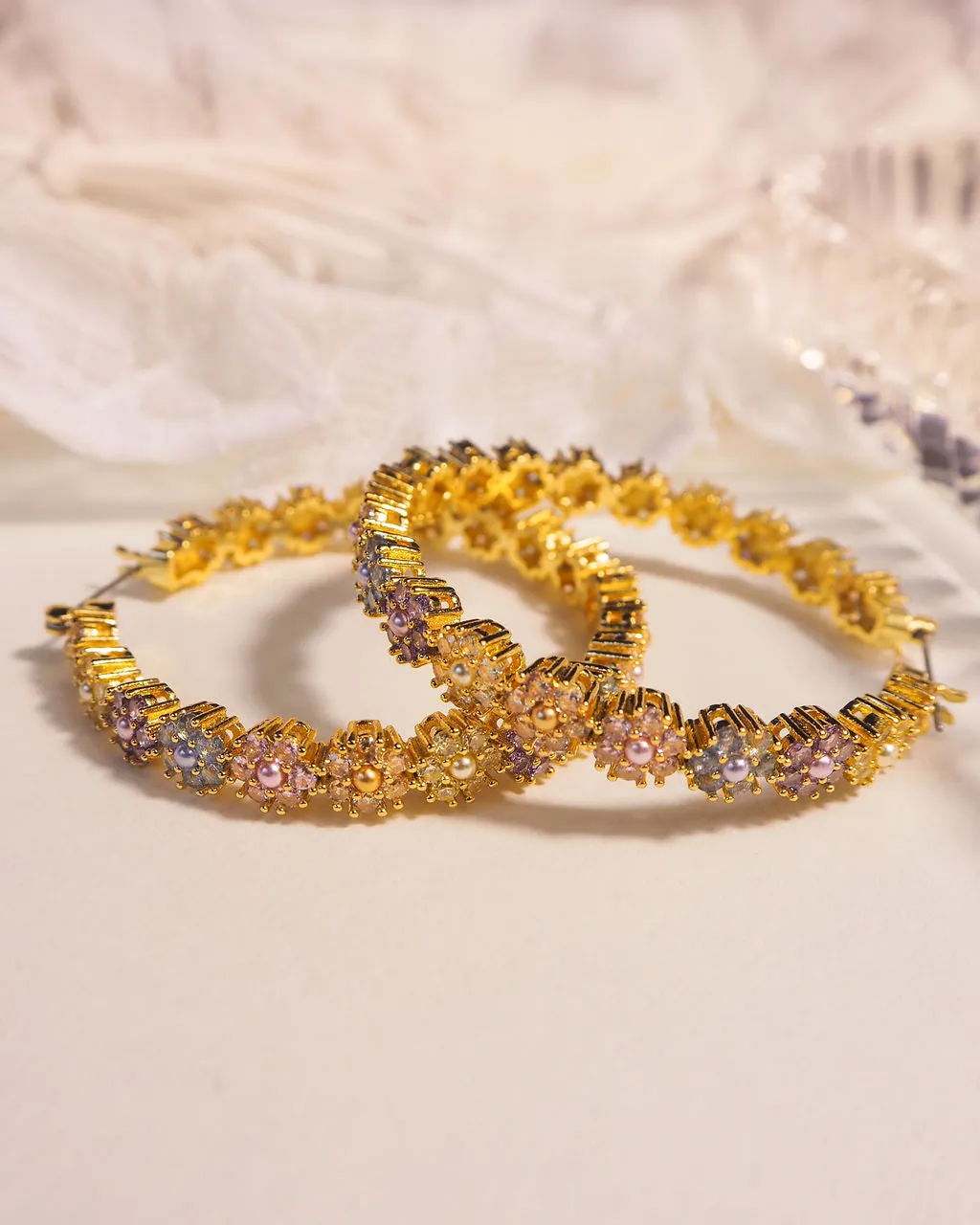 Daisy Studs Hoops- Silver sold by Luv Aj product image thumbnail 3