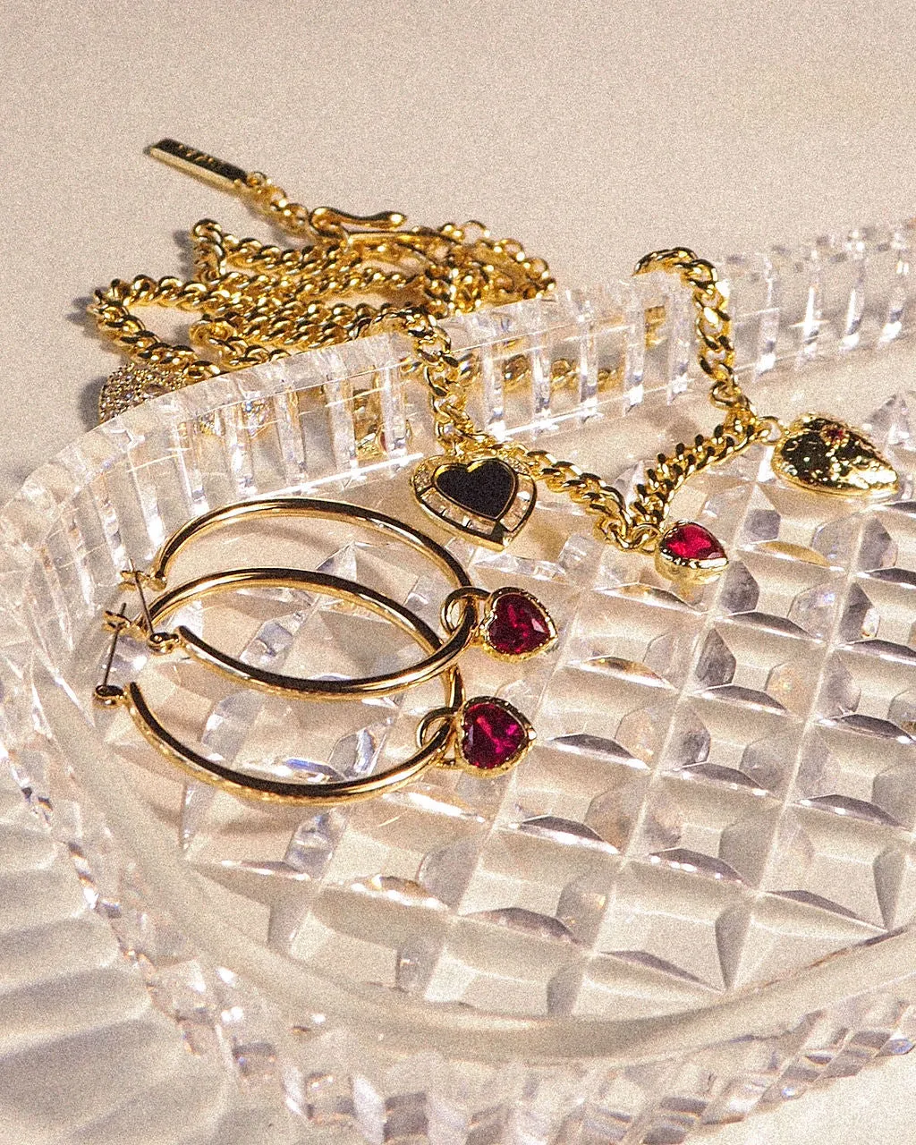 Bezel Heart Charm Hoops- Silver sold by Luv Aj product image thumbnail 4