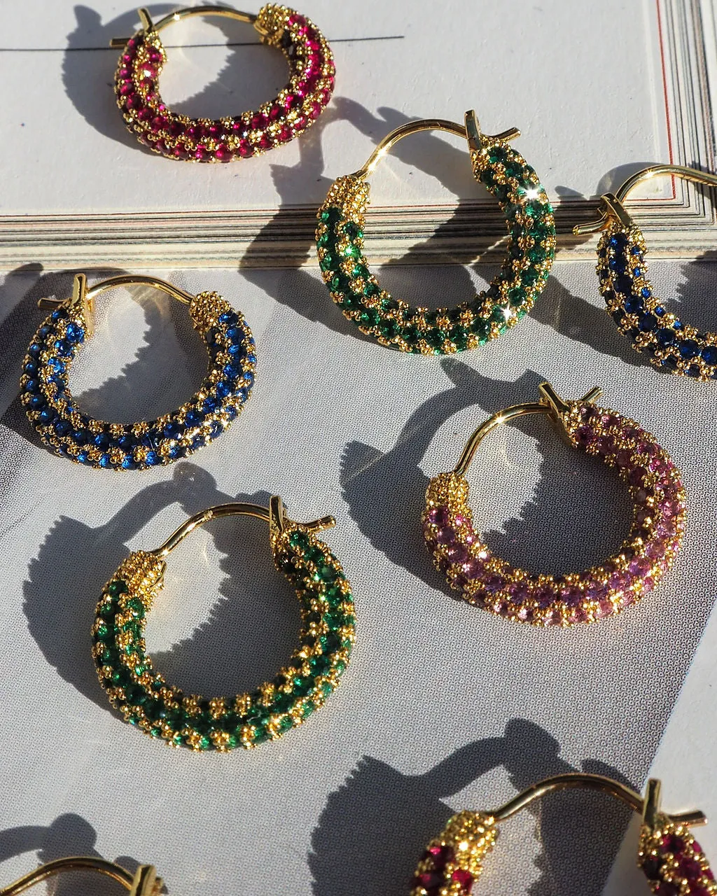 Pave Amalfi Huggies- Pink-Gold sold by Luv Aj product image thumbnail 4