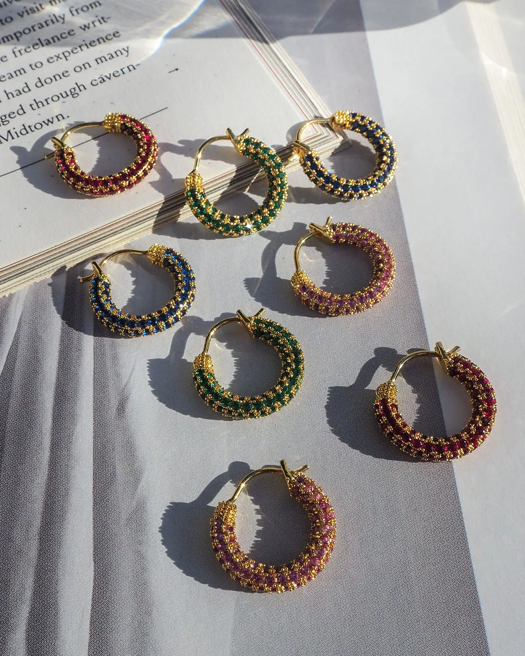 Pave Amalfi Huggies- Pink-Gold sold by Luv Aj product image thumbnail 3