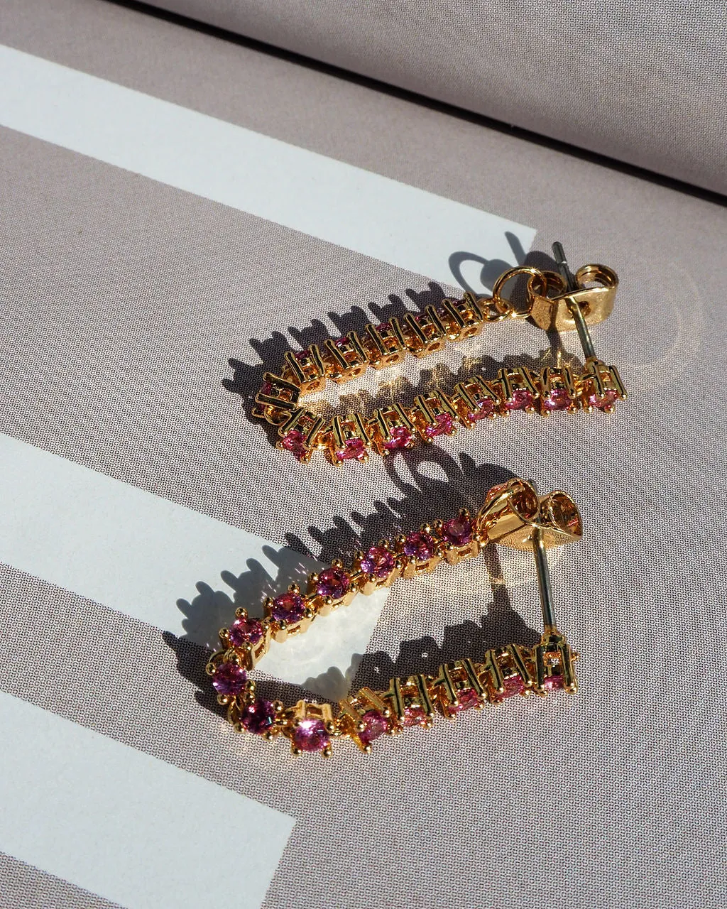 Ballier Chain Studs- Pink- Silver sold by Luv Aj product image thumbnail 3