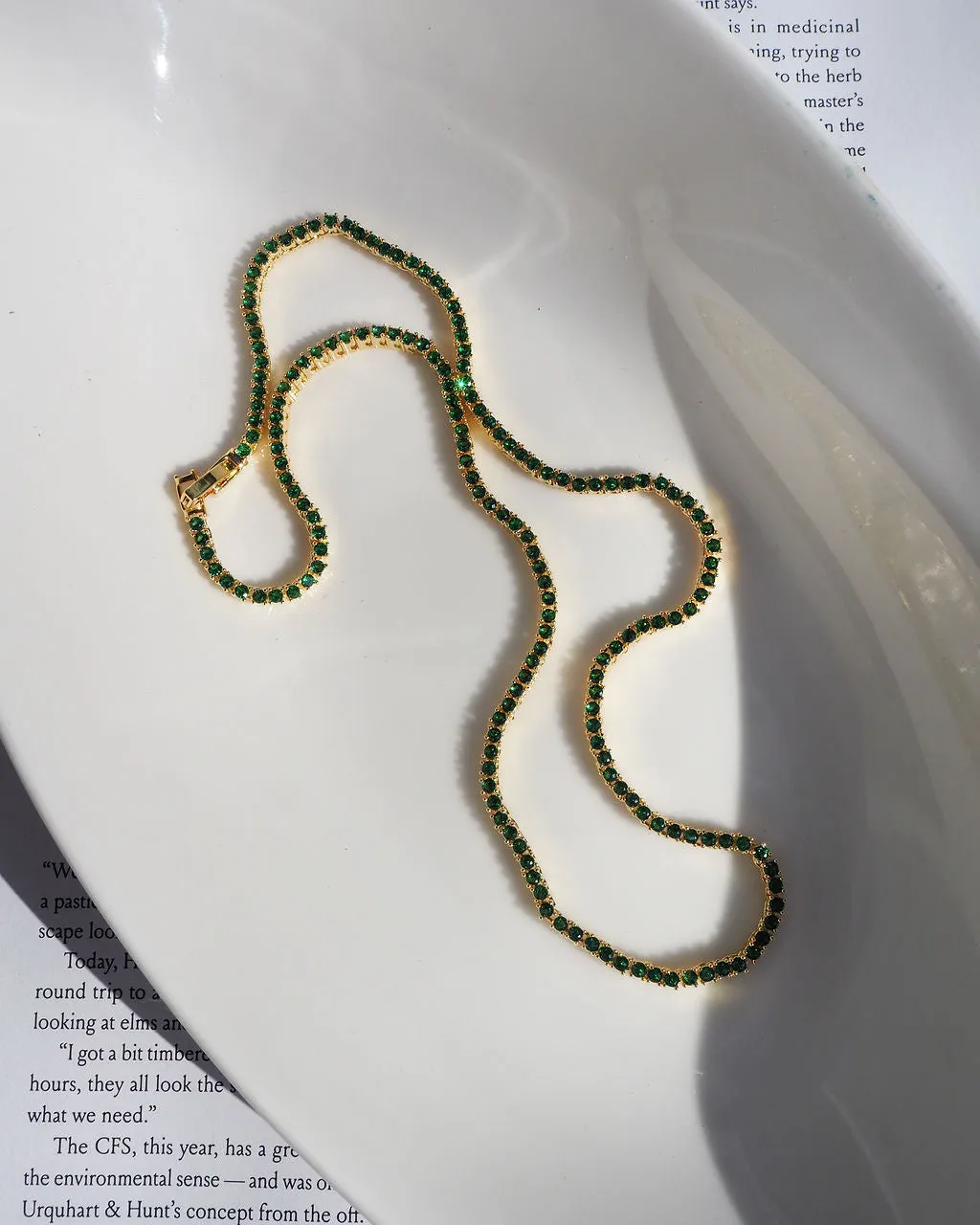 Mini Ballier Necklace- Emerald Green- Silver sold by Luv Aj product image thumbnail 4