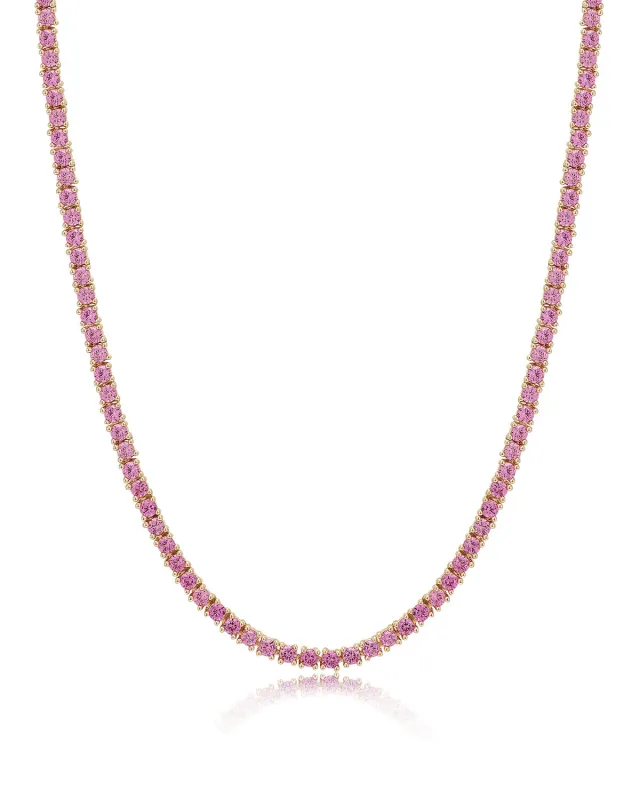 Mini Ballier Necklace- Pink- Gold made by Luv Aj