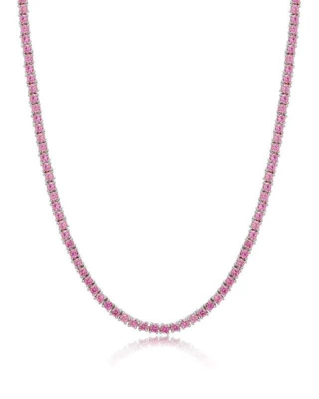 Mini Ballier Necklace- Pink- Silver made by Luv Aj