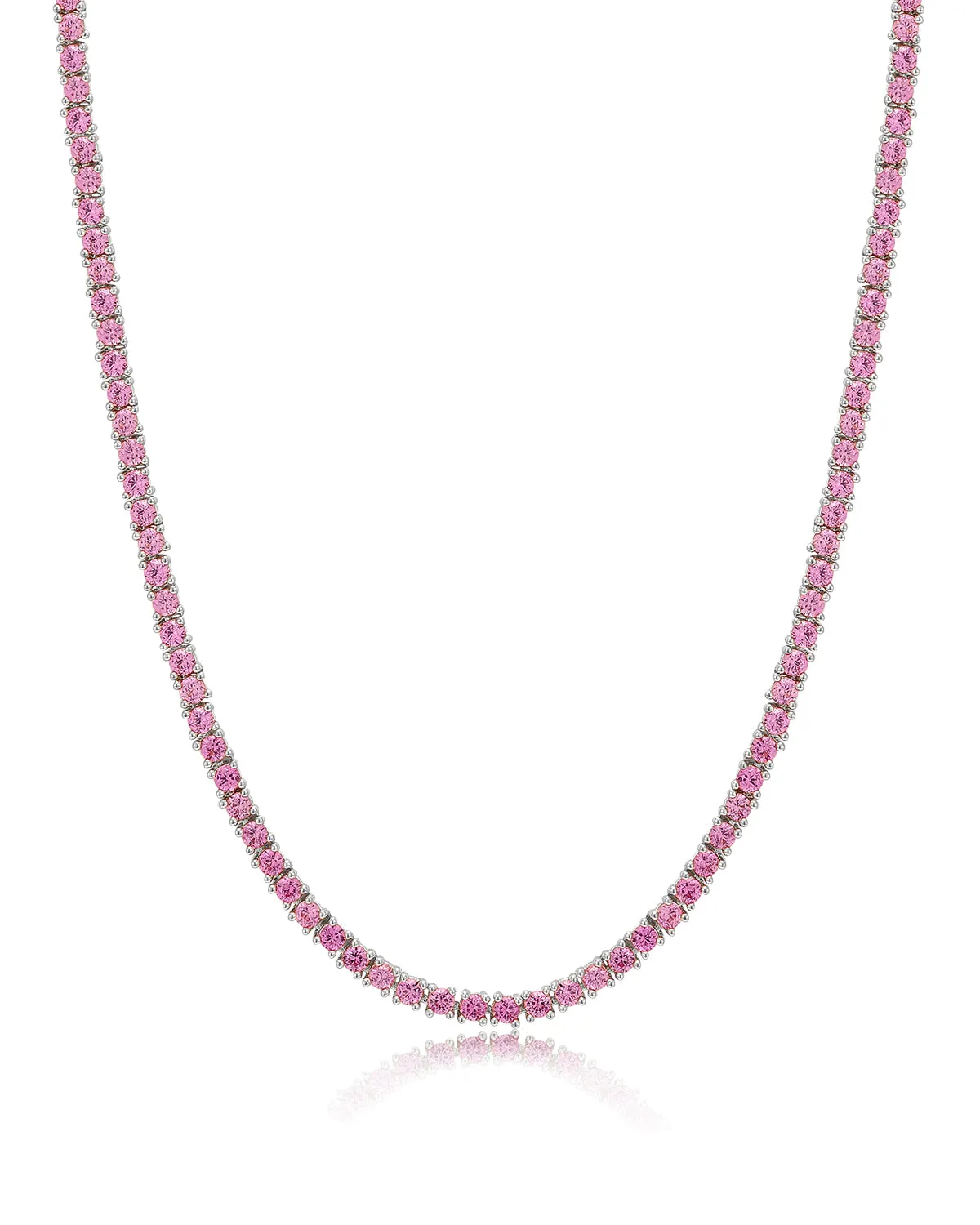 Mini Ballier Necklace- Pink- Silver sold by Luv Aj