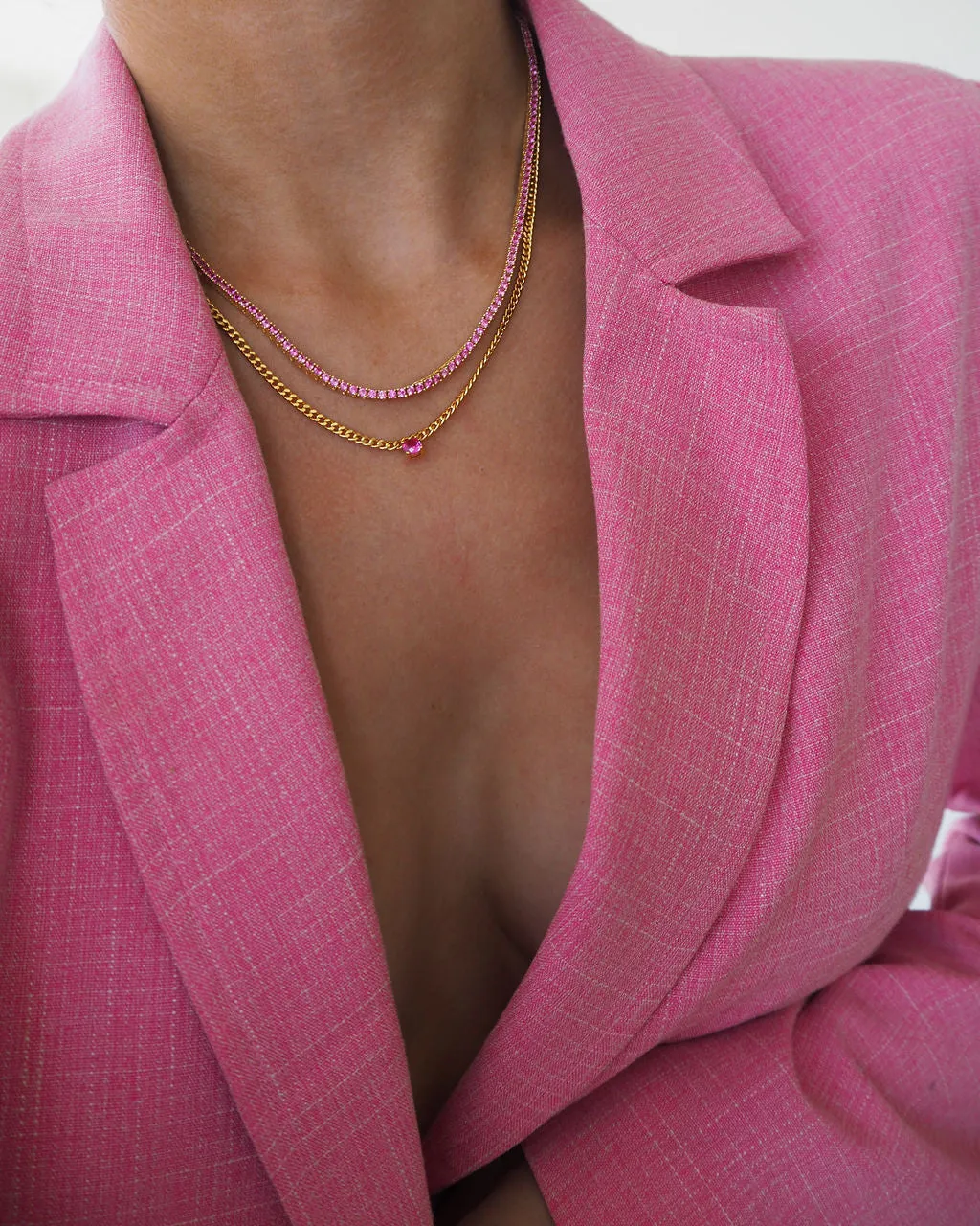 Mini Ballier Necklace- Pink- Silver sold by Luv Aj product image thumbnail 2