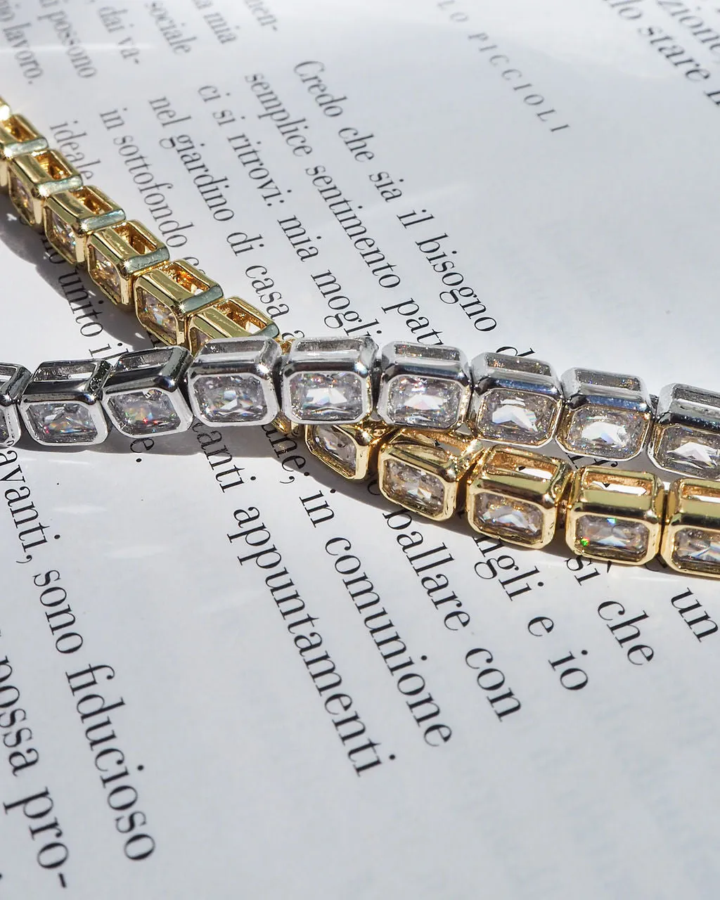 Bezel Emerald Ballier Bracelet- Clear- Silver sold by Luv Aj product image thumbnail 2