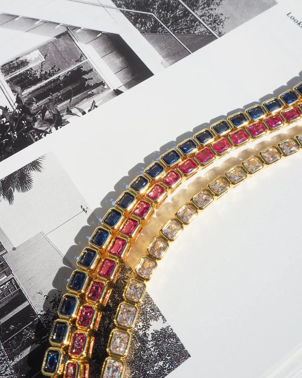 Bezel Emerald Ballier Bracelet- Clear- Silver sold by Luv Aj product image thumbnail 4