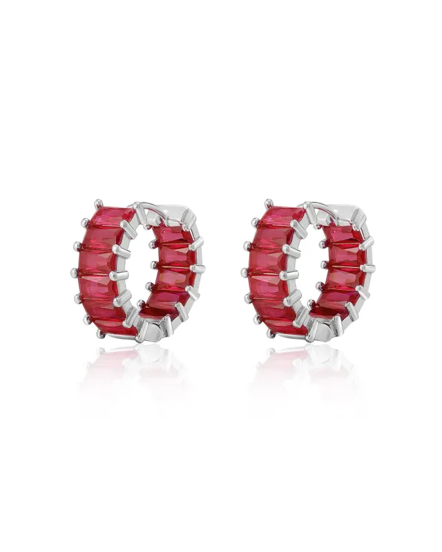 Emerald Ballier Huggies- Ruby Red- Silver sold by Luv Aj