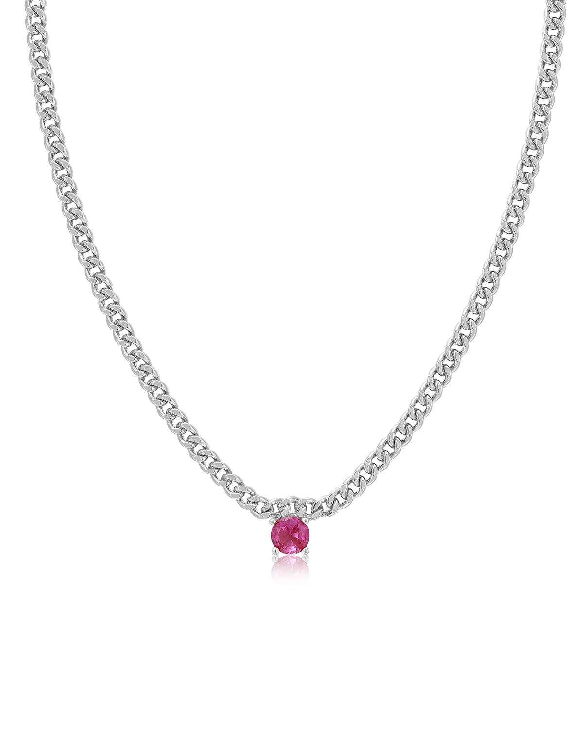 Bardot Stud Necklace- Pink- Silver sold by Luv Aj