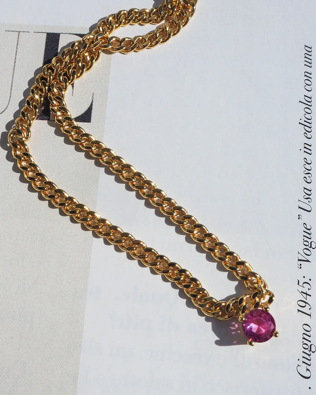 Bardot Stud Necklace- Pink- Silver sold by Luv Aj product image thumbnail 3