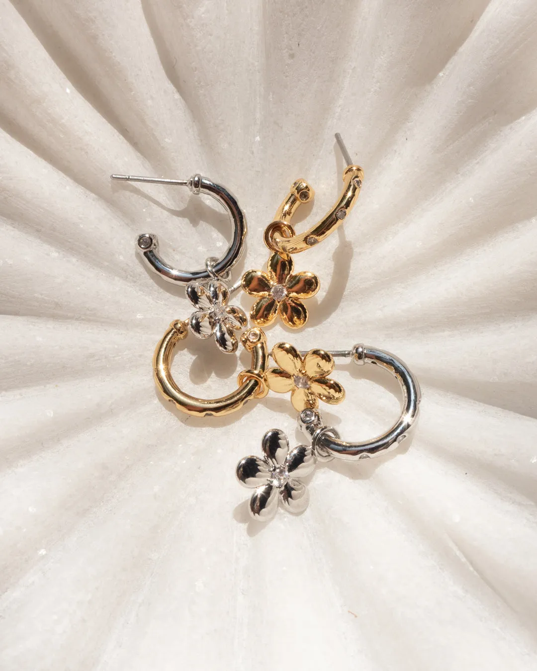 Diamonte Daisy Hoops- Gold sold by Luv Aj product image thumbnail 5