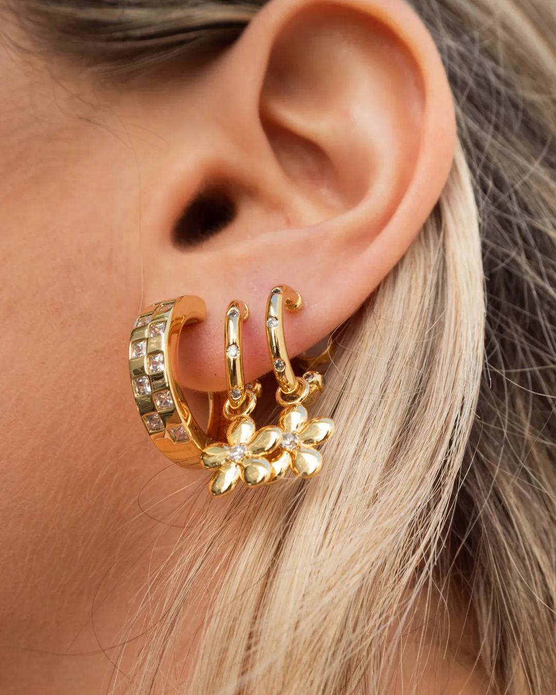 Diamonte Daisy Hoops- Gold sold by Luv Aj product image thumbnail 2