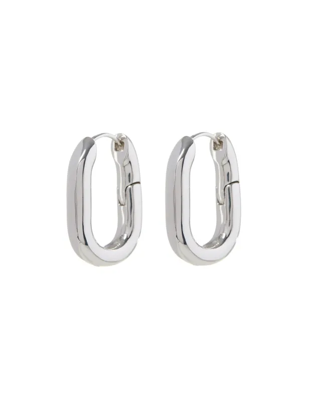 XL Chain Link Hoops- Silver sold by Luv Aj